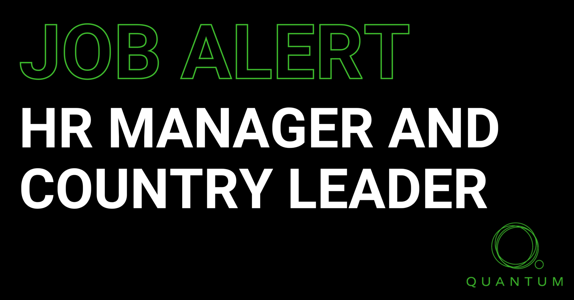Job Alert. HR Manager and Country Leader